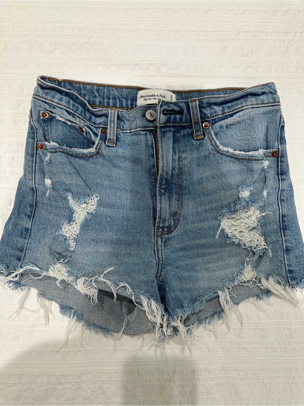 Abercrombie & Fitch Light Blue Distressed Denim Cutoff Shorts